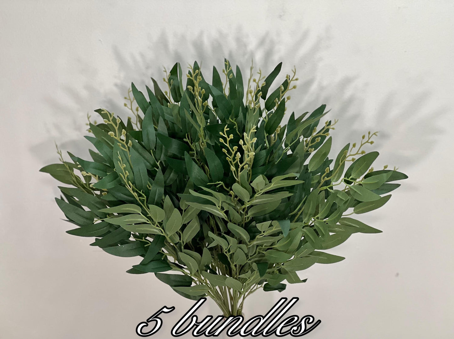 Bulk Artificial Willow Leaves 1 Bunch Bundle Dark Green Greenery Eucalyptus Stems Decor Wedding Greenery Faux Foliage Willow Craft Supplies