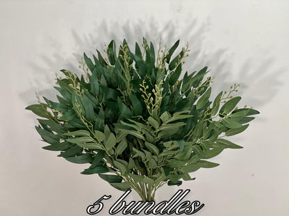 Bulk Artificial Willow Leaves 1 Bunch Bundle Sage Greenery Eucalyptus Stems Decor Wedding Sage Greenery Faux Foliage Willow Craft Supplies
