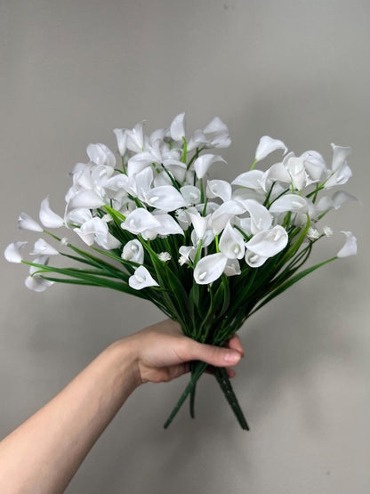 Calla Lily Bunch Artiticial Flowers Wedding Calla Lilies Faux Flowers White Calla Lily Spray DIY Flowers Home Decor Mini Calla Lily Stem