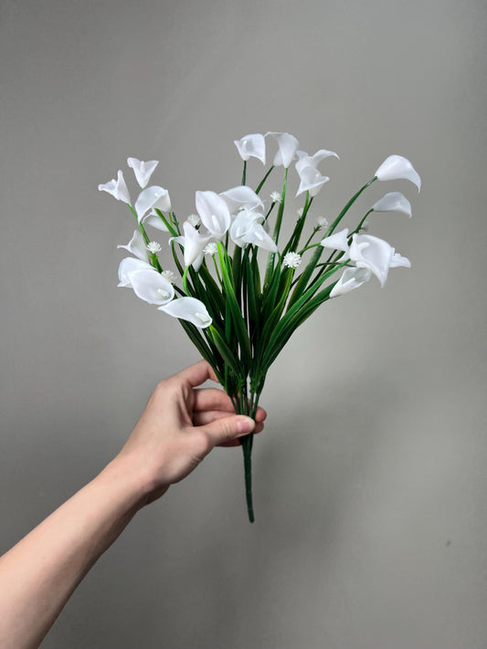 Calla Lily Bunch Artiticial Flowers Wedding Calla Lilies Faux Flowers White Calla Lily Spray DIY Flowers Home Decor Mini Calla Lily Stem