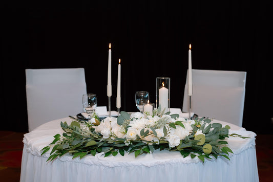 Wedding Sweetheart White Centerpiece Table Decor Ivory Floral Sweetheart Artificial Flowers Sage Greenery Eucalyptus for Bride Groom Table