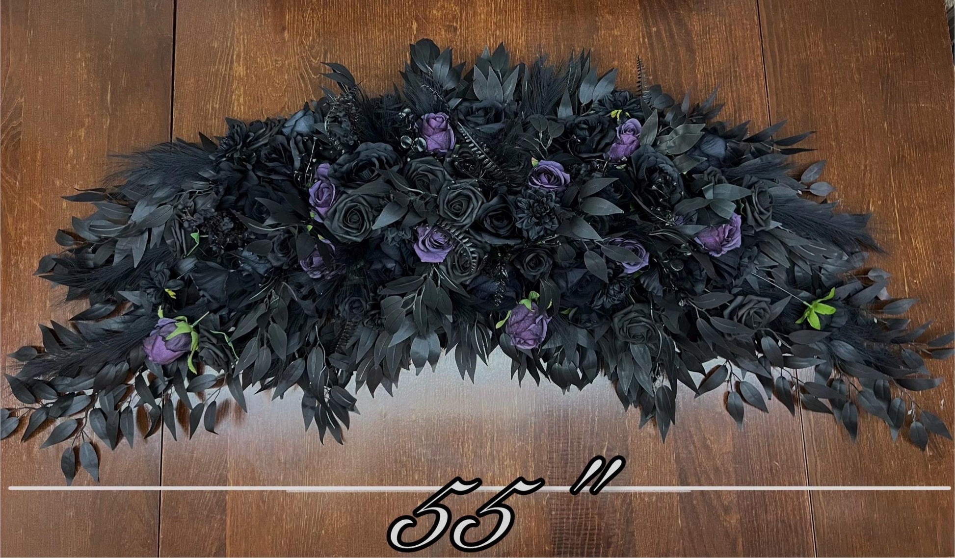 Black Arch Arrangement Wedding Gothic Black Plum Decor Arbor Arrangement Dark Purple Decor Swag Halloween Backdrop Black Artificial Flower