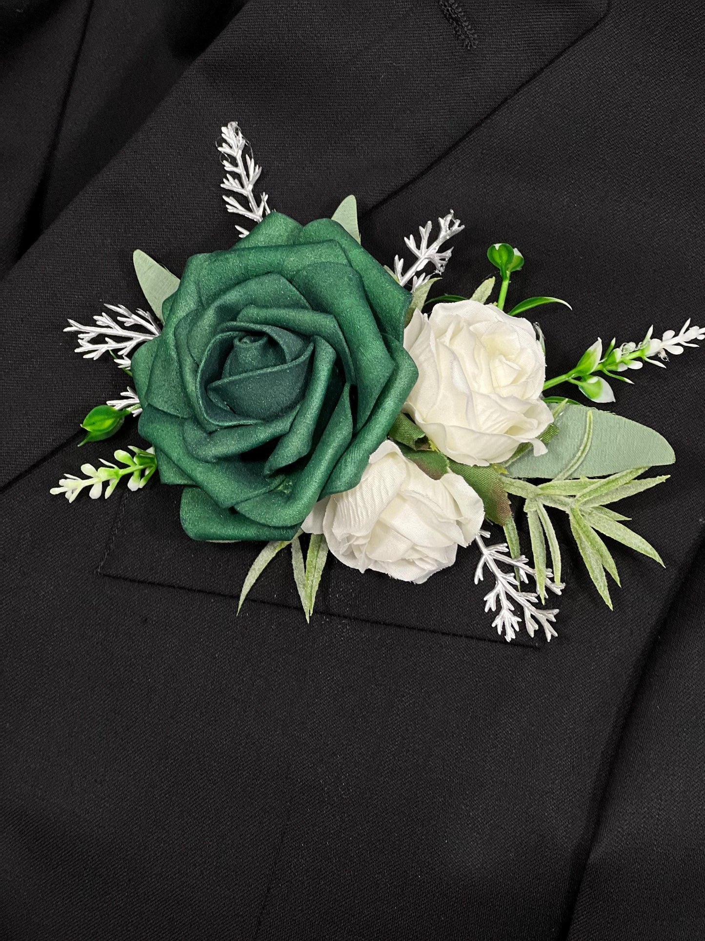 Emerald Green Pocket Boutonniere Wedding Groom Green Boutonnière Square Groomsmen Emerald Green Boutonnière Pocket Forest Green Hunter