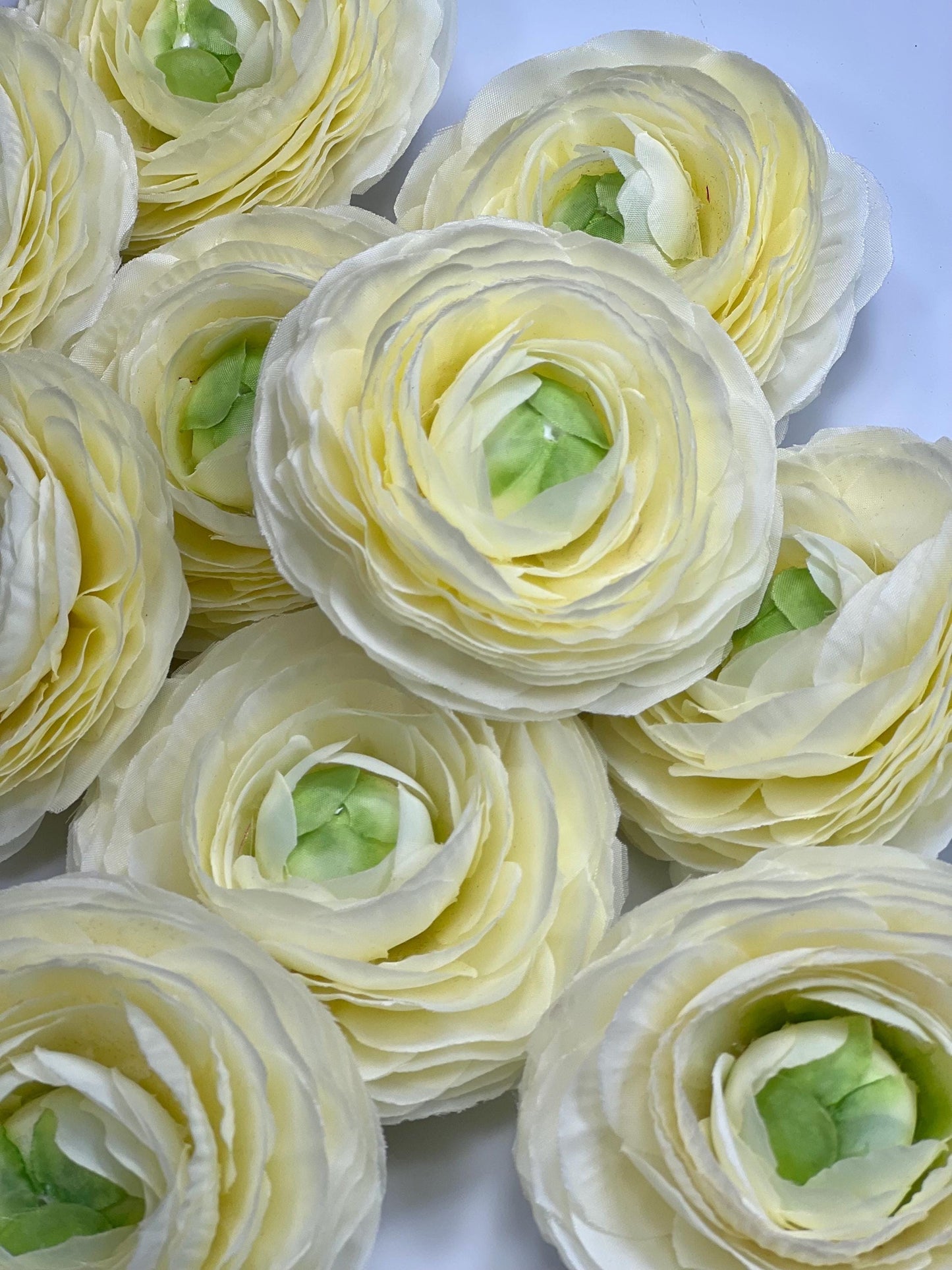 Yellow Ranunculus Flower Heads Wedding Bright Yellow Sunny Flowers Artificial DIY Craft Supplies Buttercup Rununculus Heads Silk Flowers