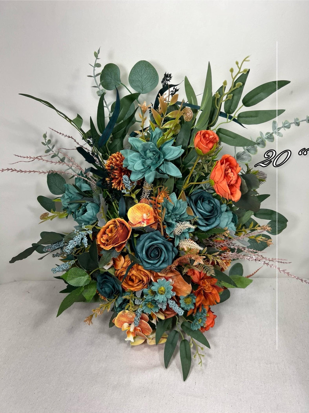Set of 2 Wedding Aisle Marker Flower Floor Arrangement Whiskey Barrel Décor Teal Terracotta Blue Rust Ground Arch Rustic Burnt Orange Reddit