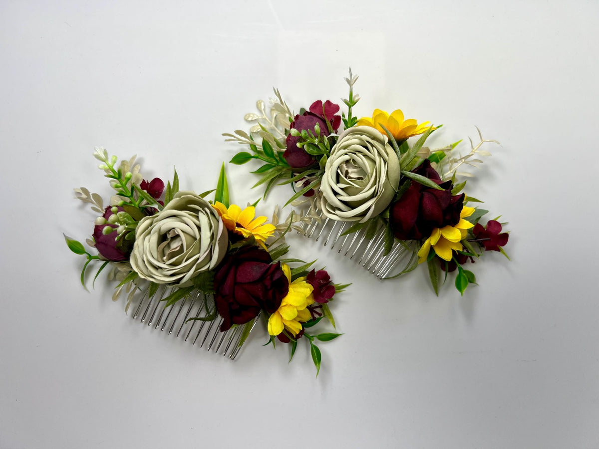 Sunflower Flower Crown Wedding Crown Burgundy Floral Hair Accessories Flower Sunflowers Burgundy Sage Green Crown Flower Wreath Hair Reddit