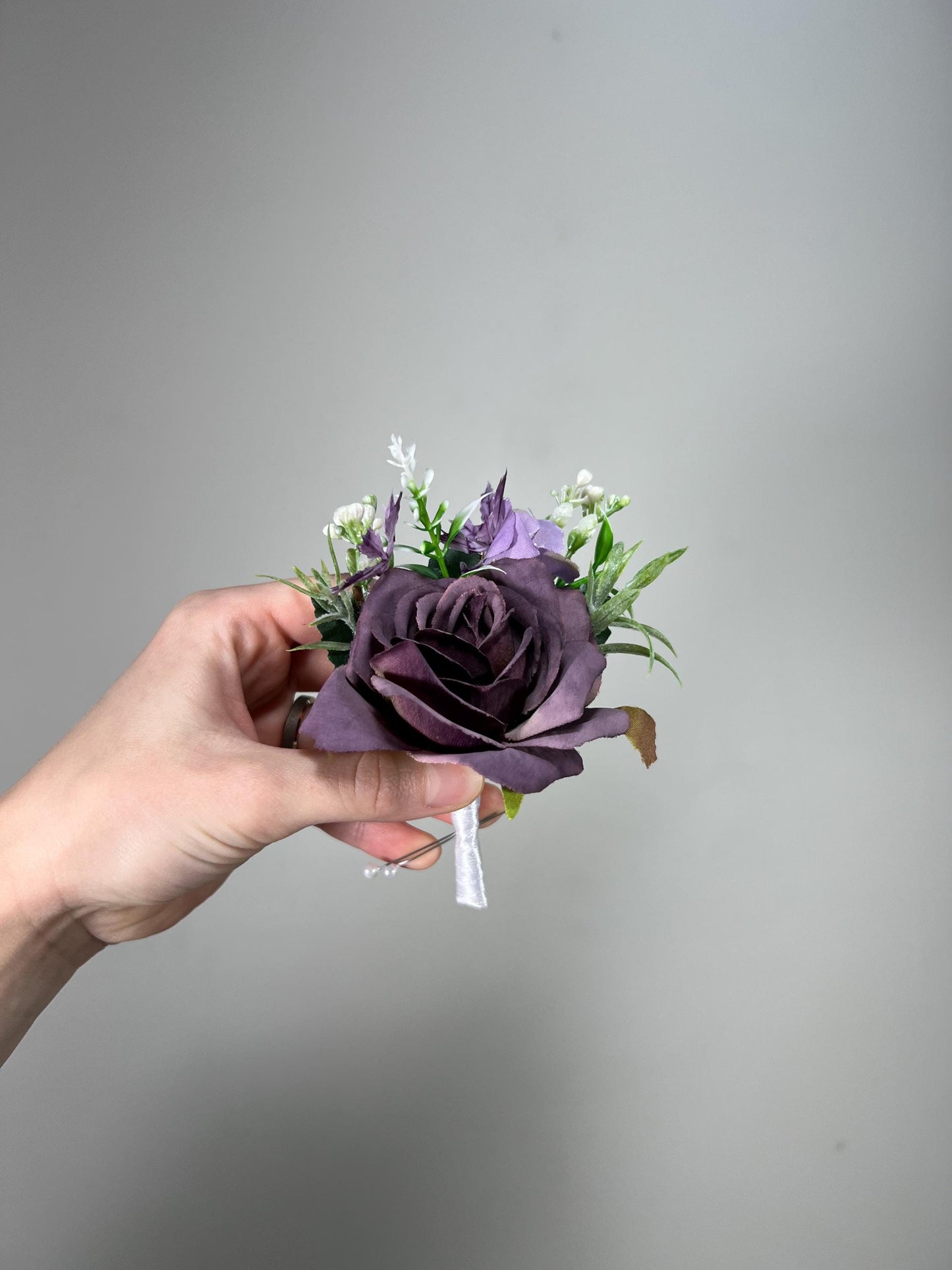 Plum Boutonniere Wedding Groom Dark Purple Boutonniere Groomsmen Dusty Purple Boutonniere Deep Plum Prom Boutonniere Artificial Flowers