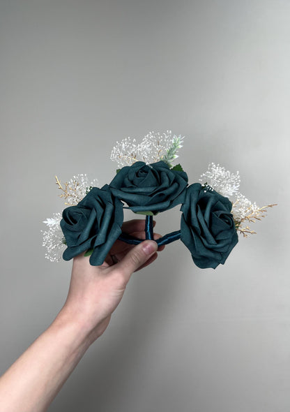 Dark Teal Boutonniere Wedding Groom Teal Blue Boutonnière Peacock Groomsmen Boutonnière Teal Baby Breath Gold Artificial Flowers Reddit