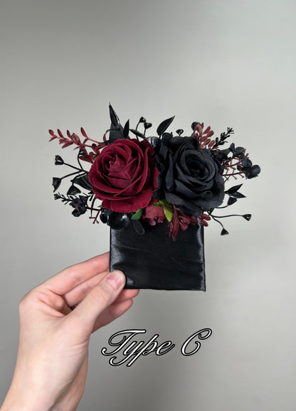 Wedding Pocket Boutonniere Black Groom Boutonnière Square Burgundy Groomsmen Halloween Burgundy Black Gothic Artificial Flowers Reddit