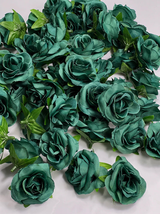 Emerald Green Flower Heads Wedding Decor Forest Green Small Flower Head Wedding DIY Craft Supplies Wedding Green Flower Artificial Heads