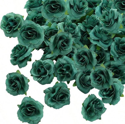 Emerald Green Flower Heads Wedding Decor Forest Green Small Flower Head Wedding DIY Craft Supplies Wedding Green Flower Artificial Heads