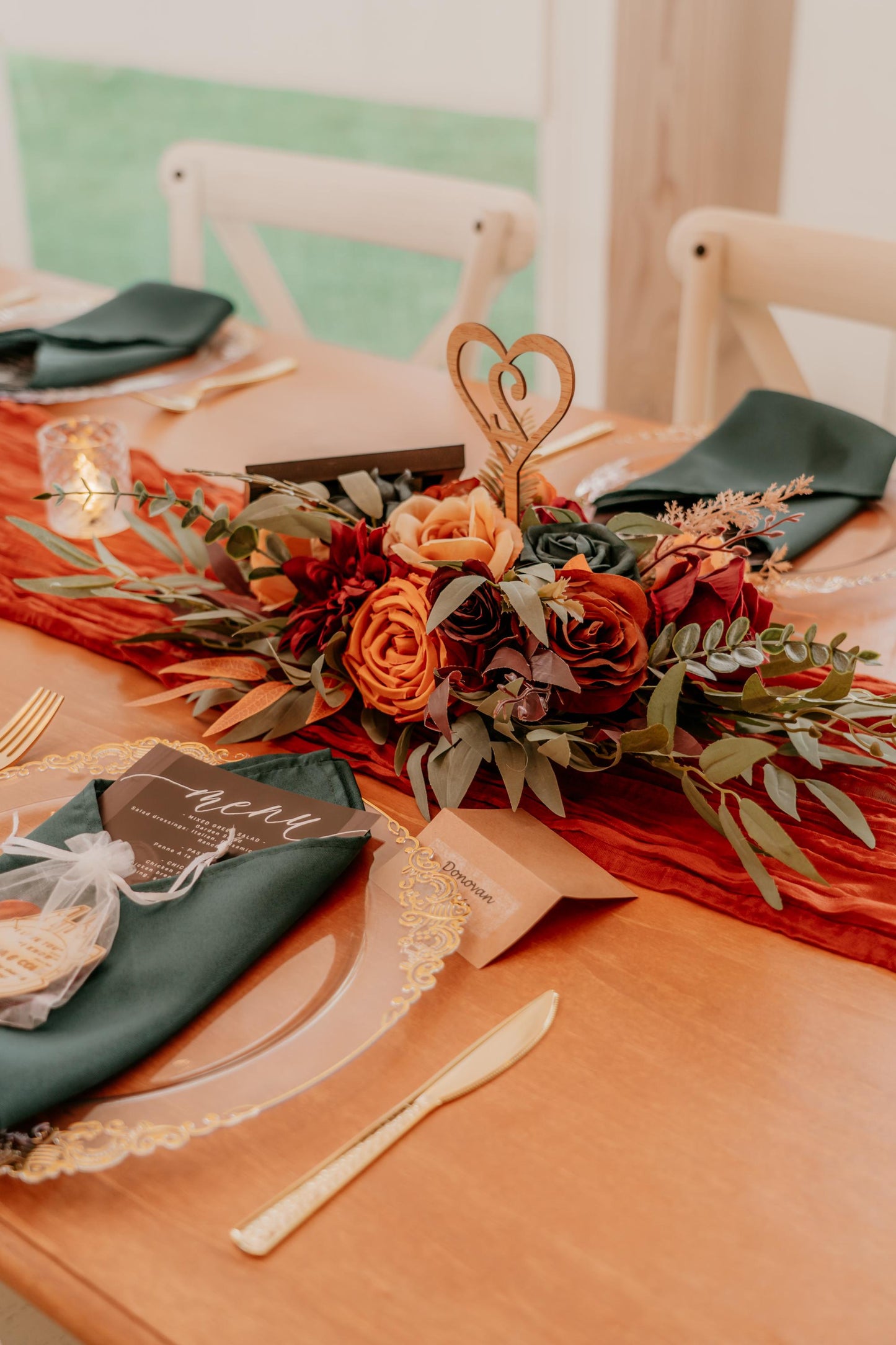 Dark Teal Terracotta Burgundy Centerpiece Wedding Table Decor Teal Rust Wedding Centerpiece Dark Teal Burn Orange Maroon Artificial Flower