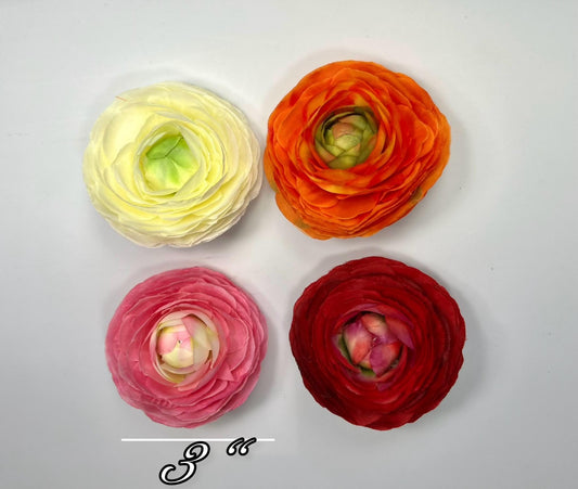 Orange Ranunculus Flower Heads Wedding Bright Orange Flowers Artificial DIY Craft Supplies Rununculus Heads Tangerine Faux Decor Silk Flower