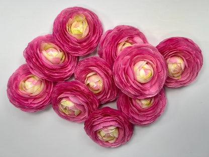 Red Ranunculus Flower Heads Wedding Bright Red Flowers Artificial DIY Craft Supplies Rununculus Heads Red Faux Decor Silk Flowers Scarlet