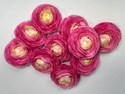 Red Ranunculus Flower Heads Wedding Bright Red Flowers Artificial DIY Craft Supplies Rununculus Heads Red Faux Decor Silk Flowers Scarlet