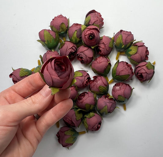 Burgundy Flower Head Wedding Burgundy Flower Heads Rose Small Maroon Wedding Craft Supplies Burgundy Artificial Peony Head Wine Red Silk
