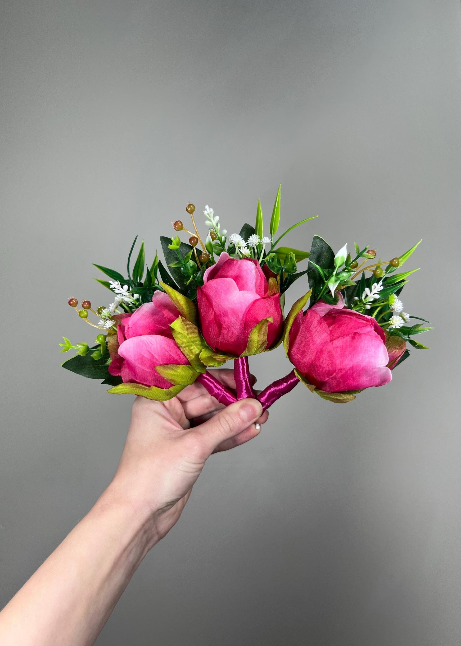 Fuchsia Boutonniere Wedding Groom Viva Magenta Boutonnière Hot Pink Groomsmen Boutonnière Deep Pink Groom Artificial Flowers Marsala Pink