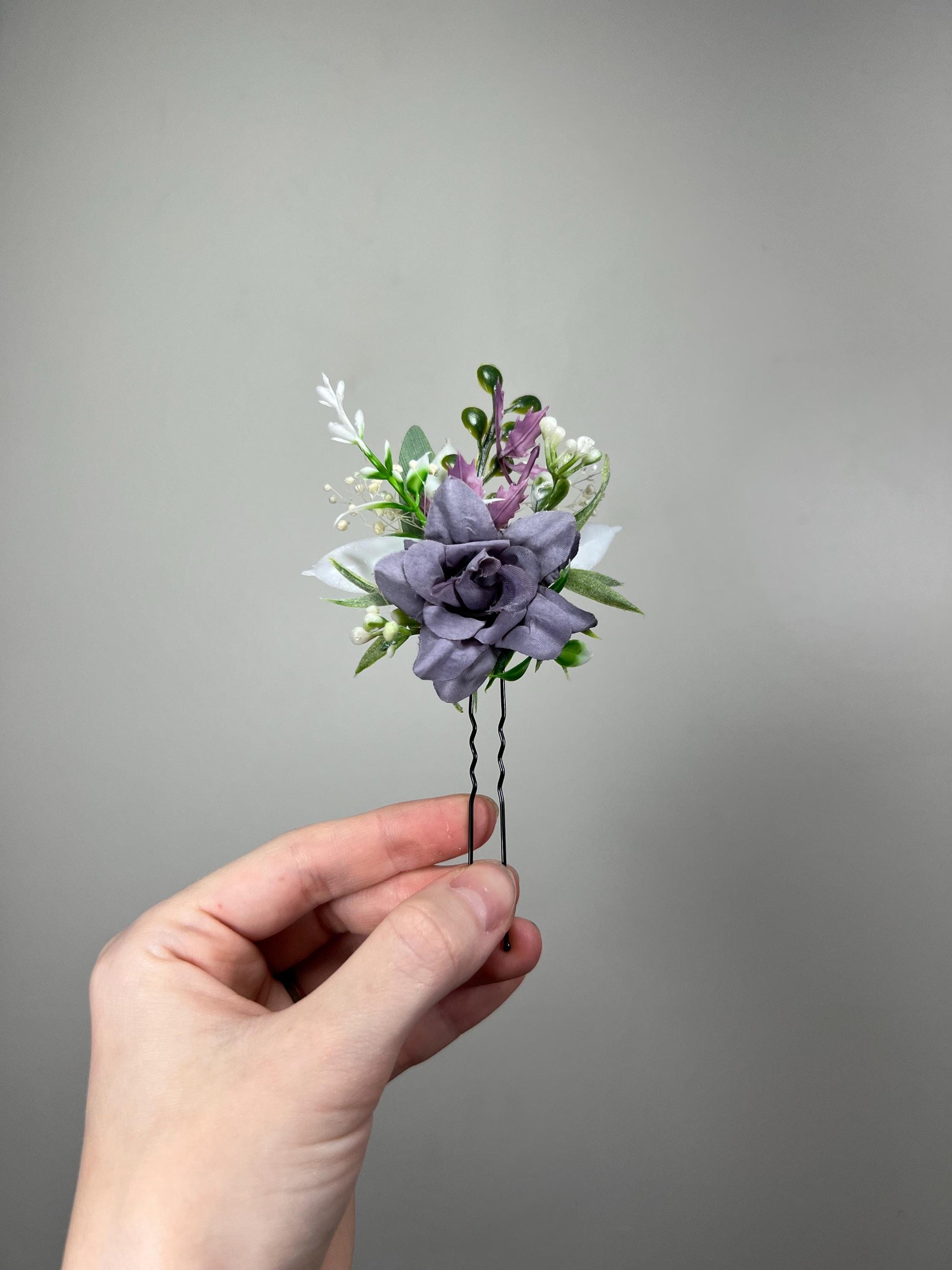 Purple Hair Pin Wedding Dusty Purple Flower Girl Headpiece Floral Plum Hair Pin Accessories Hair Pin Purple Baby Breath Artificial Flowers