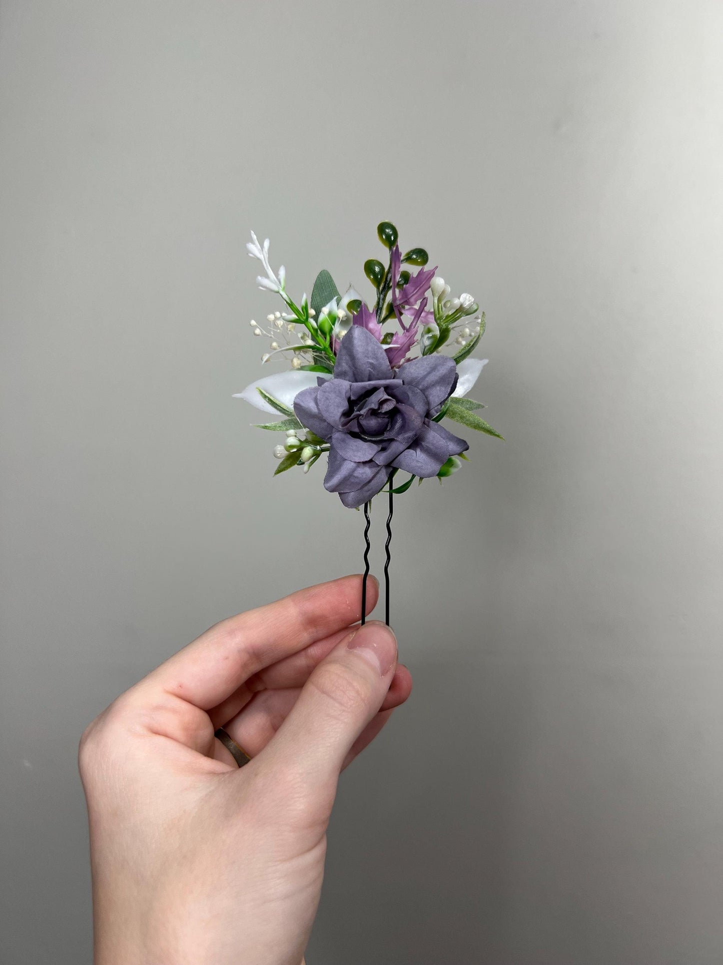Purple Hair Pin Wedding Dusty Purple Flower Girl Headpiece Floral Plum Hair Pin Accessories Hair Pin Purple Baby Breath Artificial Flowers