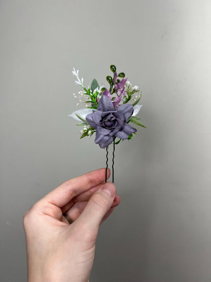 Purple Hair Pin Wedding Dusty Purple Flower Girl Headpiece Floral Plum Hair Pin Accessories Hair Pin Purple Baby Breath Artificial Flowers