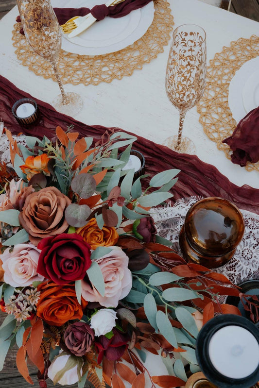 Wedding Bouquet Rust Burgundy Dusty Rose Bouquet Bridal Terracotta Cinnamon Bridesmaids Bouquet Burnt Orange Ivory Fall Artificial Flower