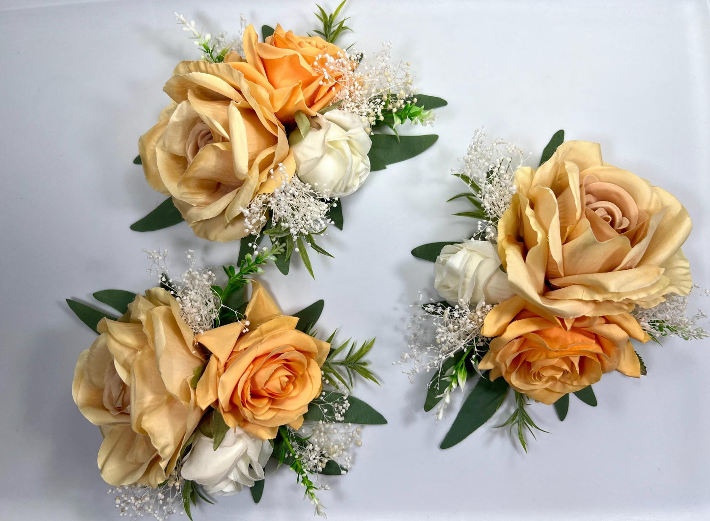 Orange Cake Decor White Wedding Cake Flower Arrificial Peach Cake Arrangement Ivory Apricot Decor Cake Flower Silk Champagne Baby Breath