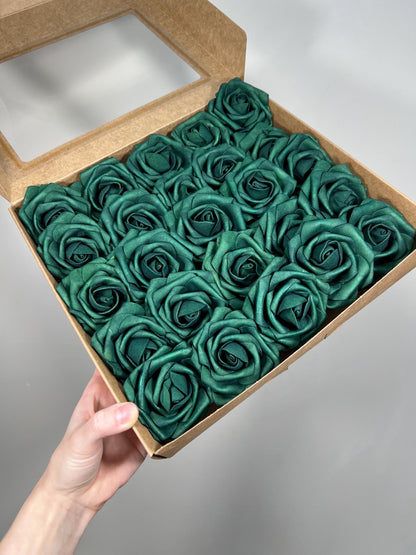 Emerald Green Flower Head Wedding Decor Forest Green Small Flower Head Wedding DIY Craft Supplies Wedding Green Flower Head Home Decor