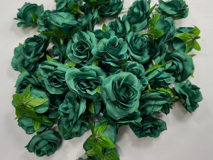 Emerald Green Flower Heads Wedding Decor Forest Green Small Flower Head Wedding DIY Craft Supplies Wedding Green Flower Artificial Heads