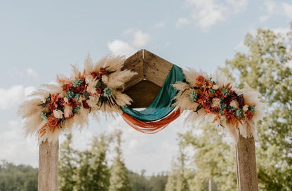 Teal Orange Bouquet Wedding Bridal Cascade Bouquet Boho Turquoise Burnt Orange Bouquet Cascading Teal Blue Aqua Terracotta Rust Bouquet Teal