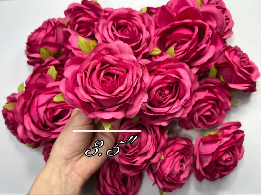Hot Pink Flower Heads Wedding Fuchsia Artificial Flowers Wedding Pink Rose Head Silk Home Decor Magenta Flower Heads Artificial Hot Pink
