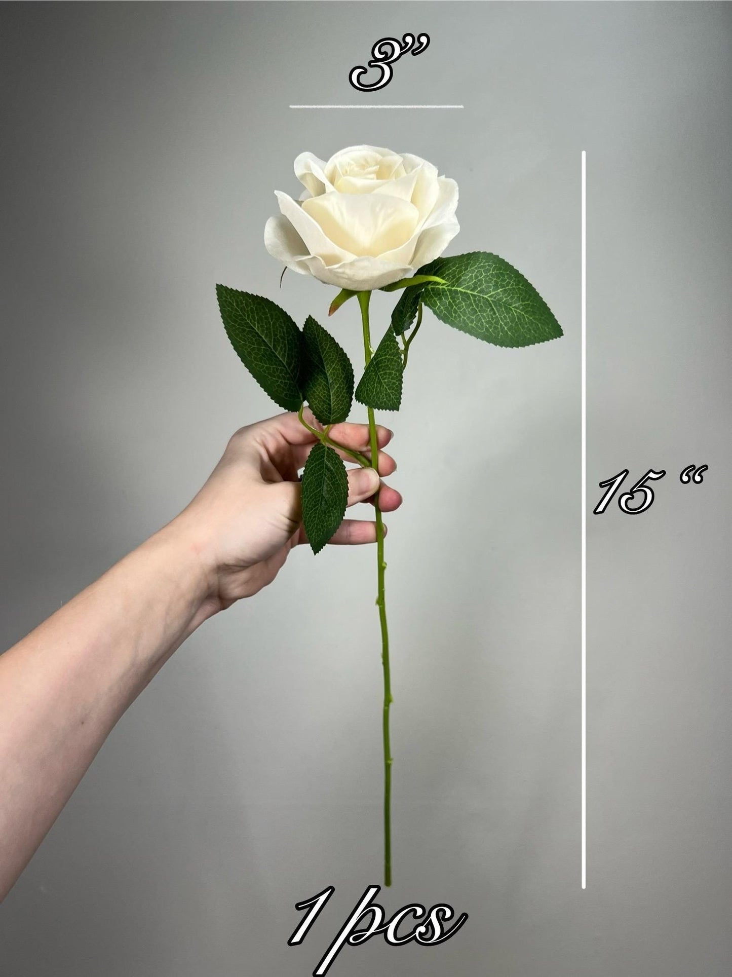 Beige Roses Artificial Flower Heads with Stem Ivory Wedding Roses for Bouquet DIY Cream Roses Real Touch Floral Off White Supplies Flowers