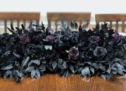 Black Plum Centerpiece Wedding Gothic Black Sweetheart Dark Purple Decor Table Centerpiece Halloween Plum Black Wedding Artiricial Flowers