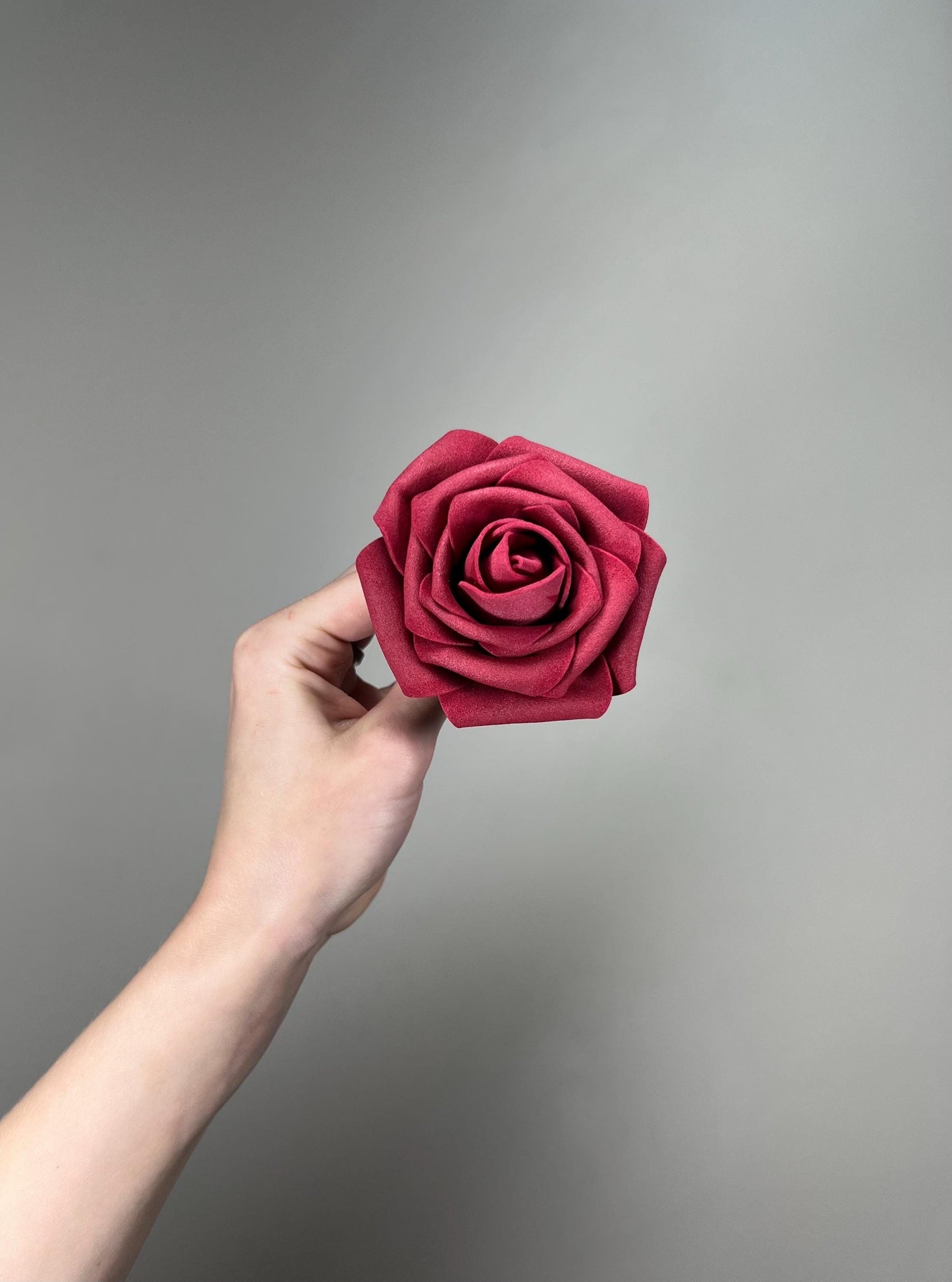 Burgundy Flower Artificial Wedding DIY Craft Supplies Wine Red Rose Wedding Marsala Flower Head with Stem Fake Flowers Dark Red Rose Heads