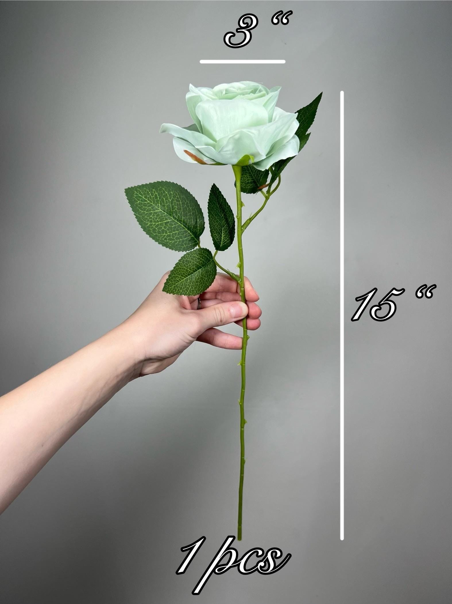 Teal Sea Glass Beach Mint Rose Artificial Flower Heads On Stem Light Teal Aqua Mist Ocean Breeze Coastal Blue Ocean Sage Green Seafoam Craft
