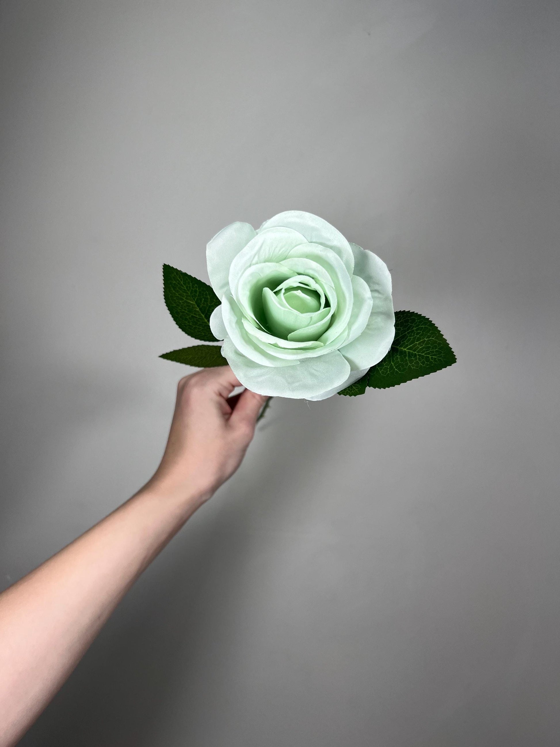 Teal Sea Glass Beach Mint Rose Artificial Flower Heads On Stem Light Teal Aqua Mist Ocean Breeze Coastal Blue Ocean Sage Green Seafoam Craft