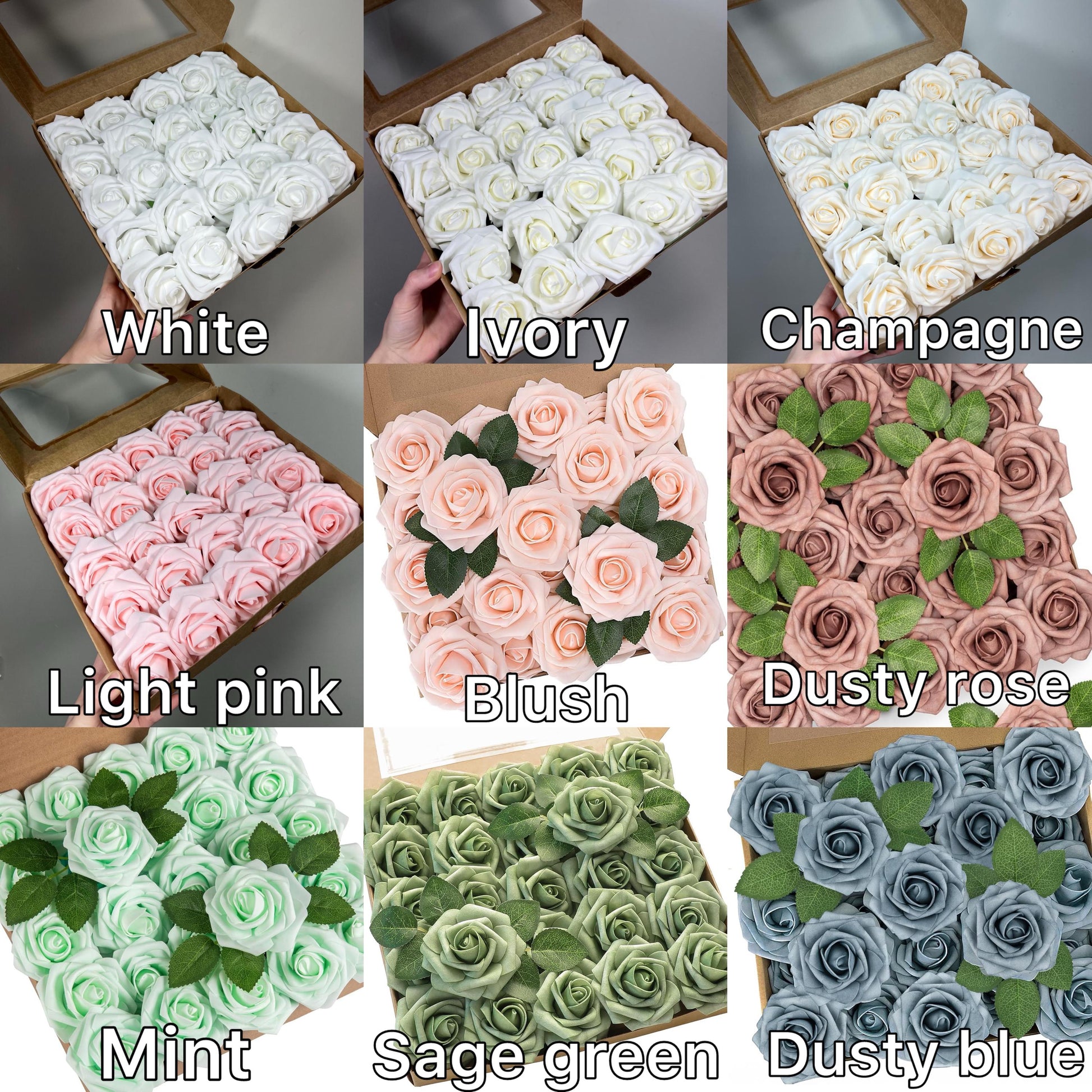 Artificial Flower Heads 25 PCS Wedding Decor Bulk Small Artiticial Flower Rose Wedding DIY Craft Supplies Flower Heads Foam for Bouquets