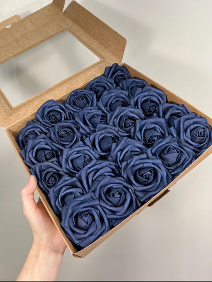 Artificial Flower Heads 25 PCS Wedding Decor Bulk Small Artiticial Flower Rose Wedding DIY Craft Supplies Flower Heads Foam for Bouquets