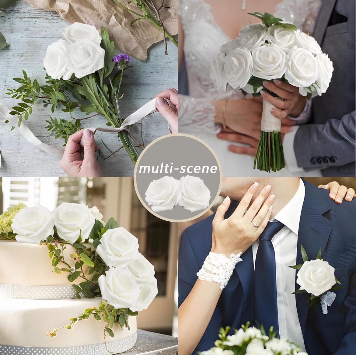 Black Flower Head Wedding Decor Black Small Artiticial Flower Rose Wedding DIY Craft Supplies Wedding Black Flower Head Black Foam