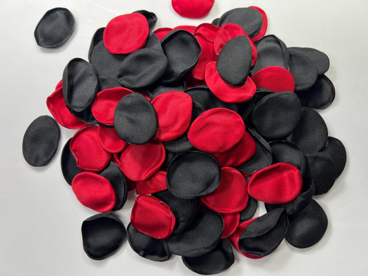 Black Red Petals Wedding Decor Flower Girl Petals Black Wedding Aisle Decor Flower Petals Black Ceremony Decor Red Confetti