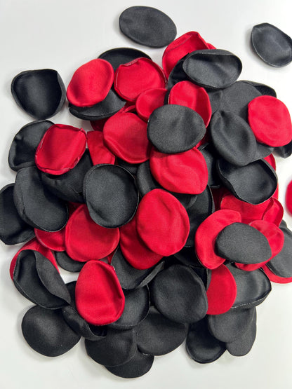 Black Red Petals Wedding Decor Flower Girl Petals Black Wedding Aisle Decor Flower Petals Black Ceremony Decor Red Confetti