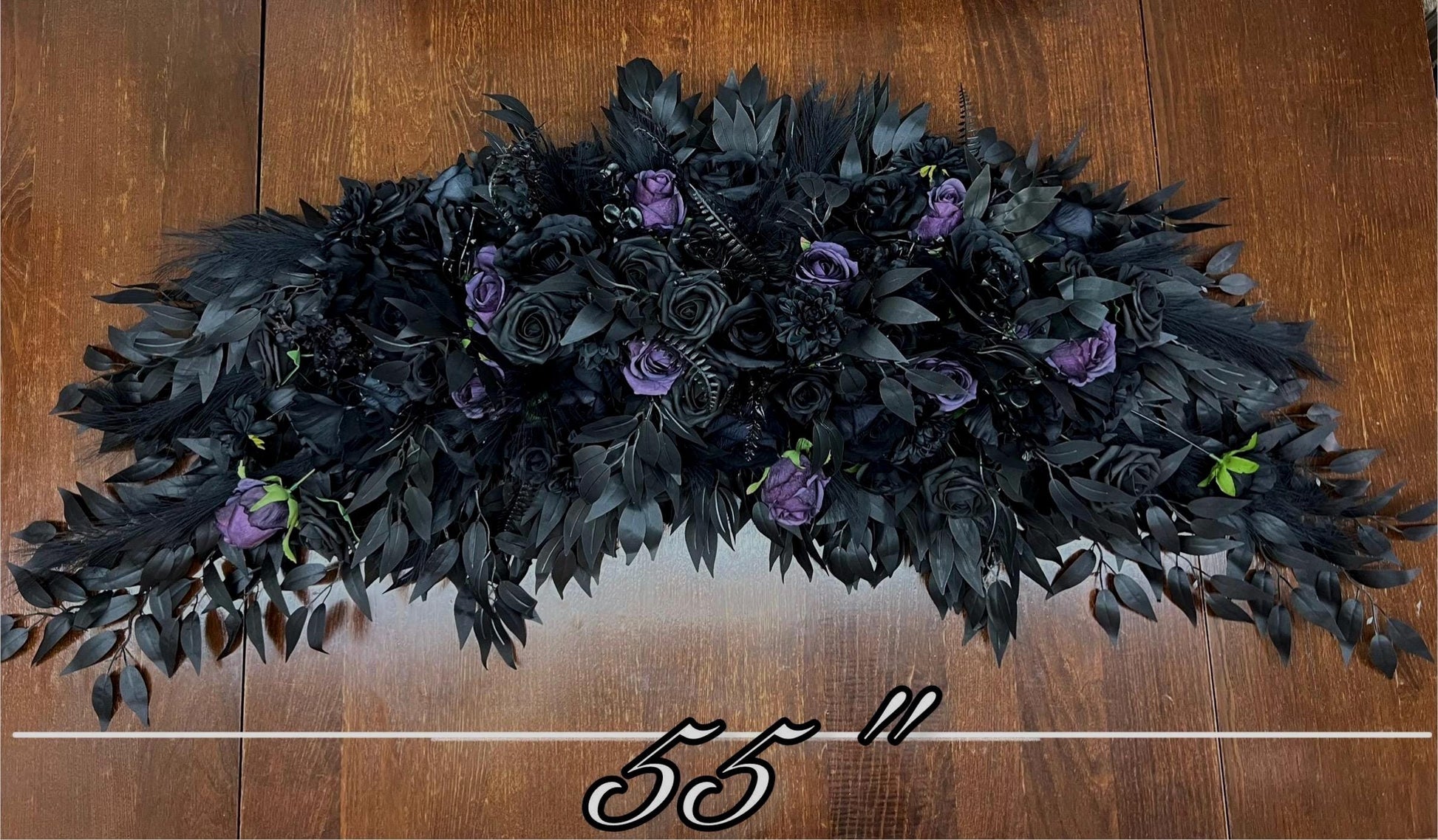Black Plum Centerpiece Wedding Gothic Black Sweetheart Dark Purple Decor Table Centerpiece Halloween Plum Black Wedding Artiricial Flowers