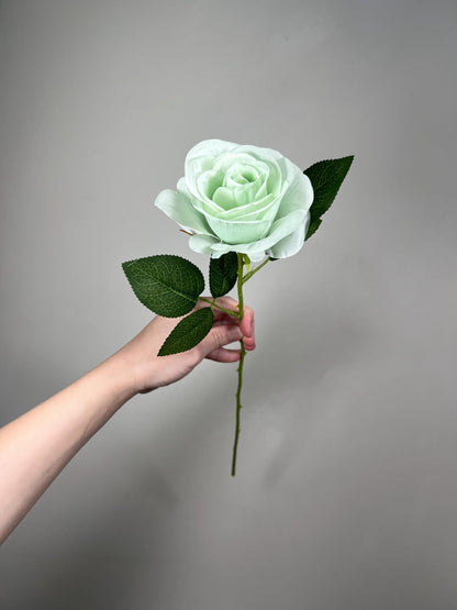 Teal Sea Glass Beach Mint Rose Artificial Flower Heads On Stem Light Teal Aqua Mist Ocean Breeze Coastal Blue Ocean Sage Green Seafoam Craft