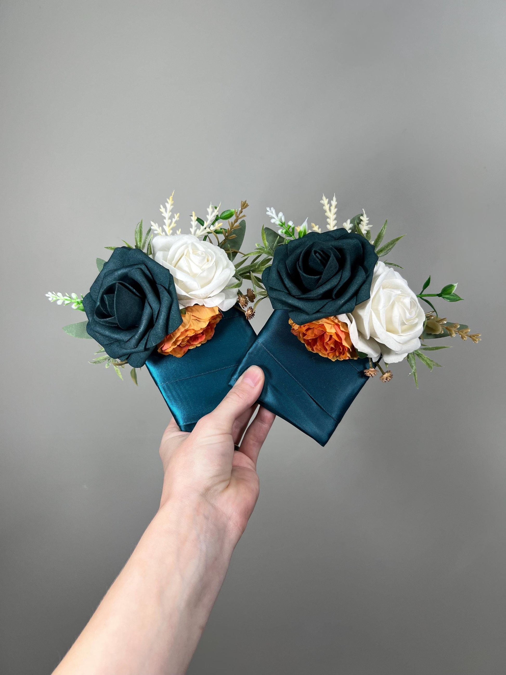 Teal Sage Green Bouquet Wedding White Dusty Teal Blue Bouquet Bridesmaids Dusty Sage Green Greenery Terracotta Ivory Teal Artiticial Flower