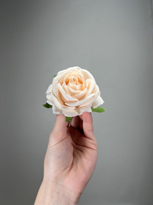 Champagne Artificial Rose Wedding Soft Peach Roses Silk Craft Supplies Flower Heads Cream Champagne Roses DIY Bouquet Real Touch Small Rose