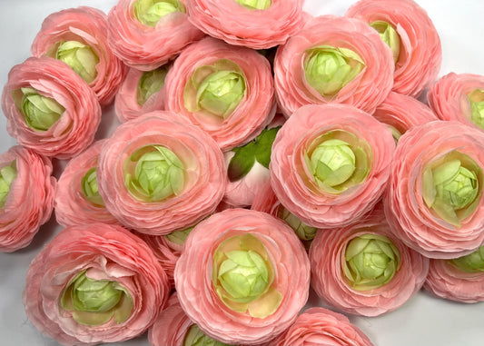 Pink Ranunculus Flower Heads Wedding Hot Pink Flowers Artificial DIY Craft Supplies Rununculus Heads Bright Pink Faux Decor Silk Flowers