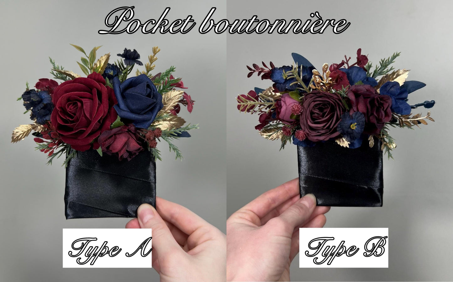 Bridesmaids Small Bouquet Burgundy Navy Blue Wedding Petite Bouquet Flower Girl Gold Dark Blue Winter Pine Tree Wine Red Artificial Flower