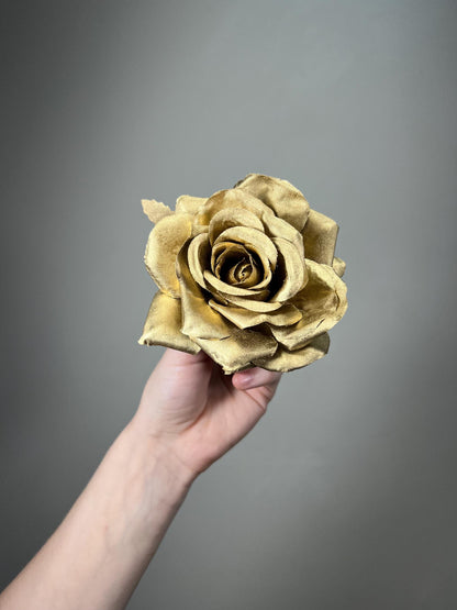 Silver Flower Heads Wedding Metalliac Silver Artiticial Flowers Roses Craft Supplies DIY Bouquet Platinum Rose Flower Metallic Gray