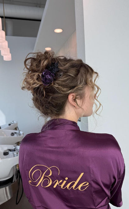 Black Plum Bouquet Bridal Cascading Black Wedding Bouquet Plum Gothic Bridesmaids Bouquet Cascade Dark Purple Black Wedding Artificial