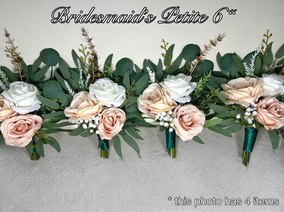 Dusty Rose Blush White Bouquet Wedding Bridal Blush White Bouquet Gold Dusty Rose Bouquet Bridesmaids White Pink Eucalyptus Bouquet Blush
