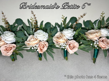 Dusty Rose Blush White Bouquet Wedding Bridal Blush White Bouquet Gold Dusty Rose Bouquet Bridesmaids White Pink Eucalyptus Bouquet Blush